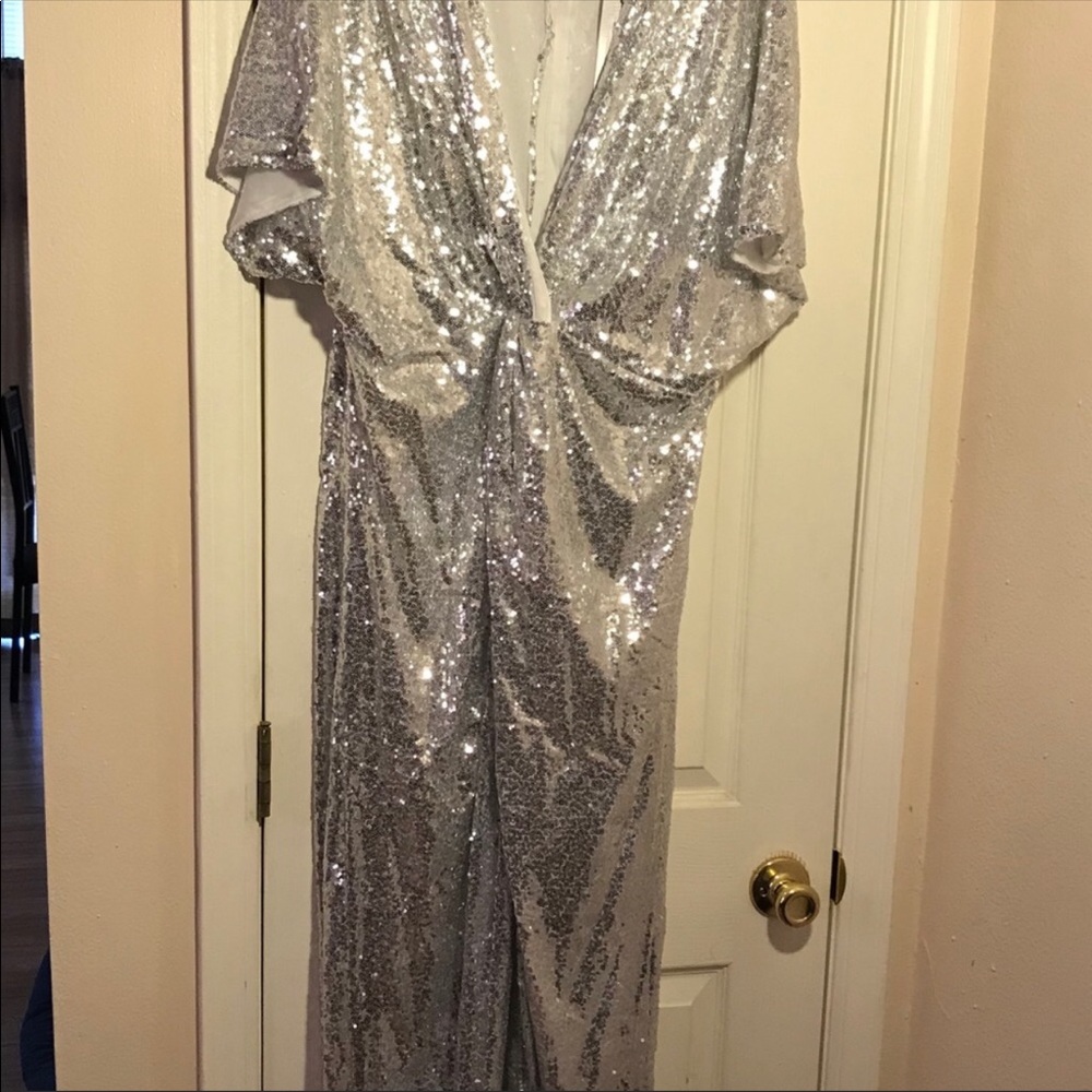 Silver sequin dress